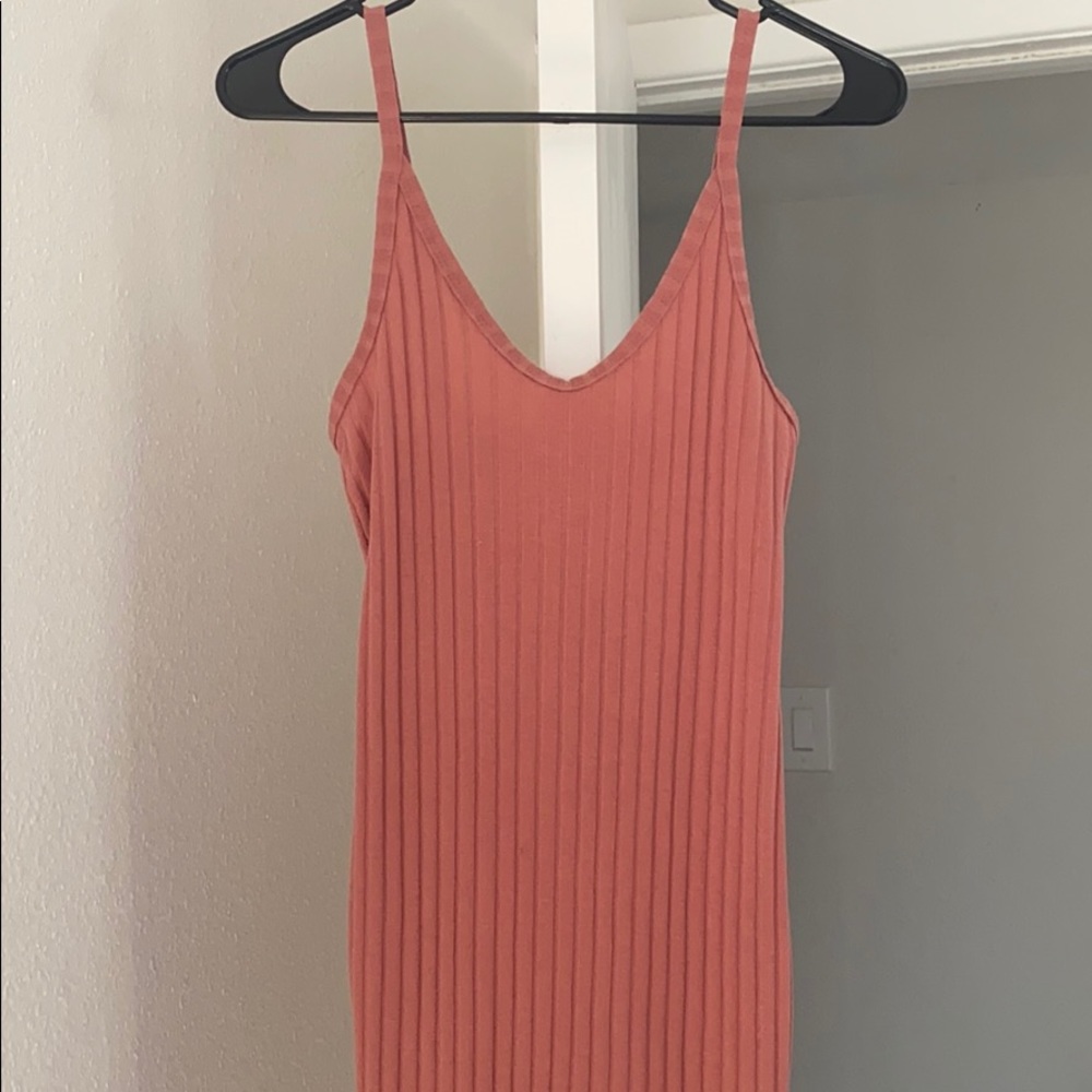 Peach knee long summer dress